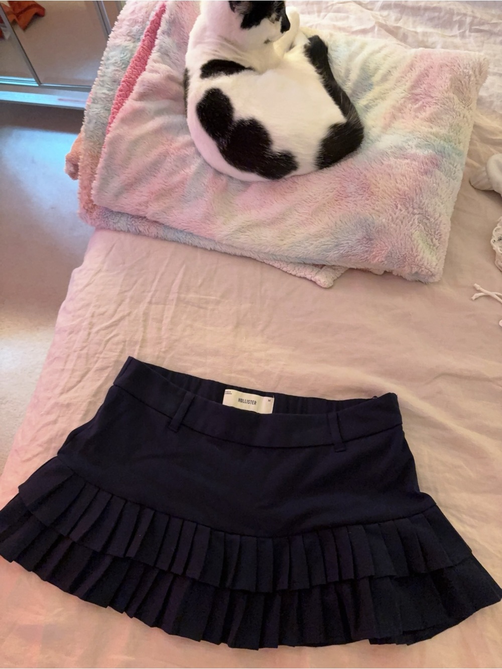 Hollister Dark Blue Mini Skirt with Belt Loops